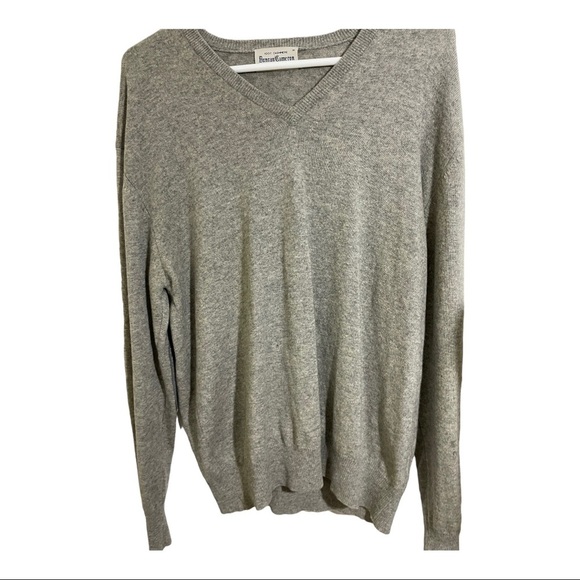 Duncan cameron of hawick cashmere Mens elbow patch vneck sweater grey medium - Picture 3 of 10